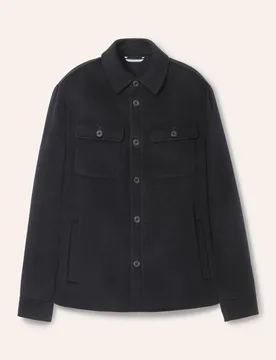 Doubleface Hemdjacke, normale Größen#untersetzte Größen, Farbe Schwarz, 60, hochwertige Wollmischung Handverarbeitung Herren - Walbusch - FashionsVida