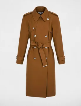 Gabardina de mujer larga con cinturón - Morgan - FashionsVida