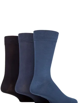 Pair Navy Classic Bamboo Plain Socks Men's 7-11 Mens - - Blue - Size: 7-11 Mens - Glenmuir - FashionsVida