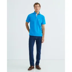 Pantalón hombre chino regular fit denim índigo oscuro