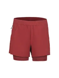 Shorts da corsa da donna Makela 2in1 rosso 42
