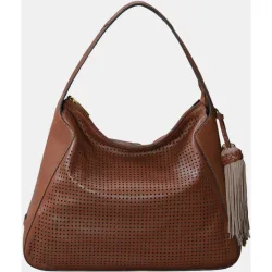 Bolso de hombro en piel troquelada