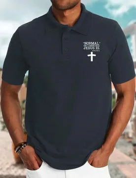 Men’s Normal Isn’t Coming Back Jesus Is Casual Text Letters Regular Fit Polo Shirt - Aliexpress - FashionsVida