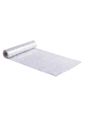 Silberner Pailletten-Tischläufer 28 cm x 3 m zuschneidbar - ARTYFETES - FashionsVida