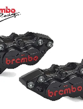 Kit Pinze Freno Assiali Nere Racing Cnc P4-40rr + Set Pastiglie - Brembo - FashionsVida
