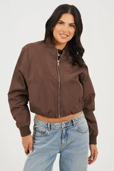 Oversized Sleeve Womens Bomber Jacket - - Size: 12