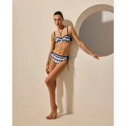 Braga de bikini completa para tallas normales y de capacidad con lazadas laterales para recoger la altura a voluntad