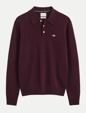 Polopullover aus Lambswool 667-DARKENED WINE XXL - Gant - FashionsVida