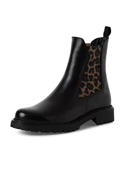 Women's Tamaris Leather Classic High Chelsea Ankle Boots in Black Size: 6 - Black - Size: 6 - Infinity Leather - FashionsVida