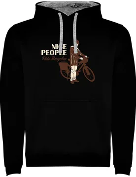 Felpa Con Cappuccio Nice People Two-colour Black / Grey - Kruskis - FashionsVida