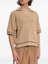 Polo beige uomo ricamo logo