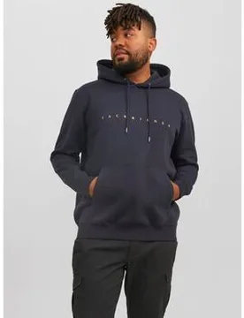 Kapuzensweaters 12243527 Star Jj Sweat Hood-Dark Navy It 3xl;It 4xl;Eu 5xl;Eu 6xl - Jack & jones - FashionsVida