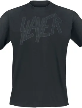 T-Shirt - Black On Black Logo - S bis 4XL - für Männer - Größe 4XL - schwarz - Lizenziertes Merchandise! - Männer - male - Slayer - FashionsVida