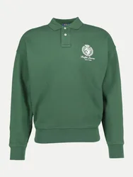 Polo Sweatshirt mit Polokragen Grün L