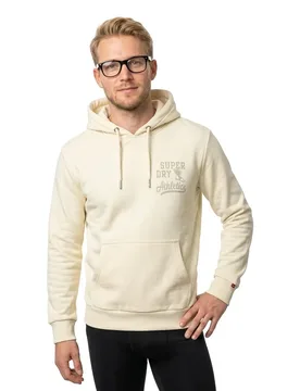 Felpa Con Cappuccio Athletic Ess Desert Bone Off White M - Superdry - FashionsVida