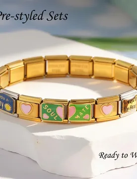 Gold Color Italian Stainless Steel Love Heart Charms Combination Module Bracelet for Lover Gift Eelastic Setachable Strap Chain - Aliexpress - FashionsVida