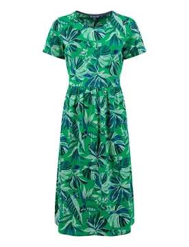 Weird Fish Celsia Printed Jersey Scoop Midi Dress Size 10 - holiday-shop holiday-shop womens-summer-shop offers all-offers offers womens-offers sale a - Cactus Green - FashionsVida