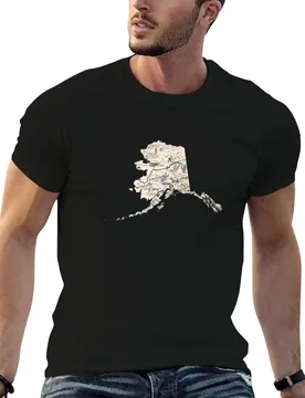 Alaska Vintage Picture Map T-Shirt Urban Casual Loose Fit Tee - Aliexpress - FashionsVida