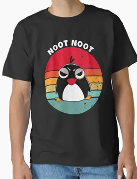 Noot Noot Pingu angry Meme Gift t shirt for men Funny cartoon Graphic Clothes 100% cotton printed Y2K clothing Large size tee - Aliexpress - FashionsVida