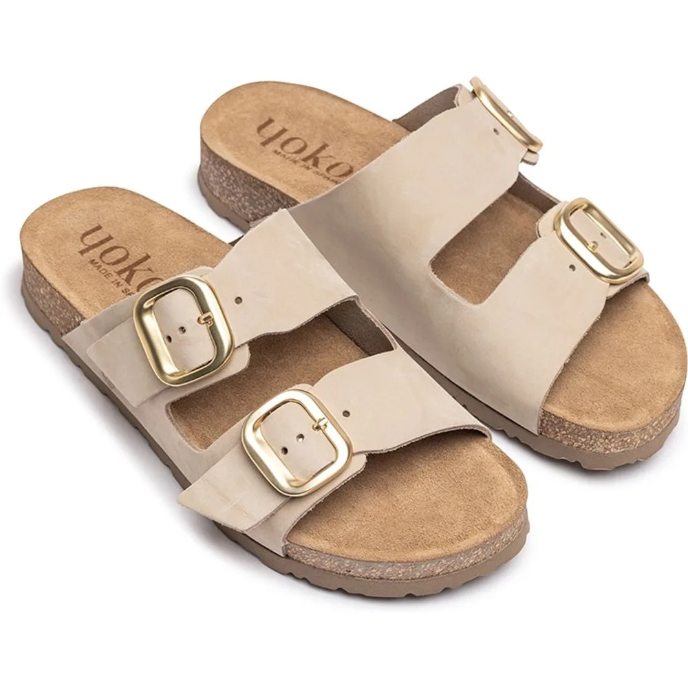 Sandalias planas de mujer de piel - Yokono - FashionsVida