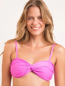 Top de bikini bandeau liso con relleno - Río de Sol - FashionsVida