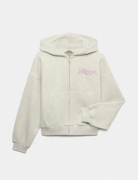 Cotton Rich K-Pop Demon Hunters Zip Hoodie Grey Marl female - M&S - FashionsVida