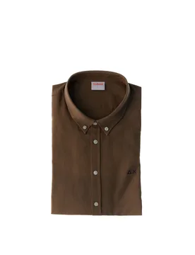SUN68 Camicia in lino MARRONE L - Sun68 - FashionsVida