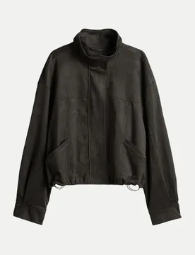 Blouson aus weichem Velourslederimitat Neila Schwarz 38 - someday - FashionsVida