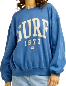 Sweat à col rond - Kendall Aloha Sweatshirt True Navy en Coton - Taille S - Vert - Billabong - FashionsVida