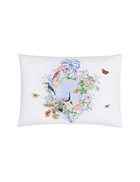 Satin Kissenbezug 70x90cm Peacock Weiss weiss baby - Christian Fischbacher - FashionsVida