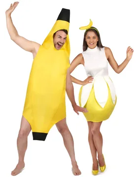 Bananen-Paarkostüm für Erwachsene Fasching gelb-braun - BCI - FashionsVida