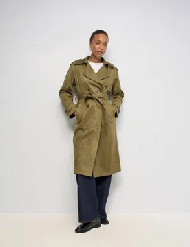 Trench coat efecto aterciopelado de mujer - Salsa Jeans - FashionsVida