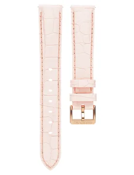 Cinturino per orologio, Larghezza: 16 mm (0.63"), Pelle con impunture, Rosa, Finitura in tono oro rosa 16 cm - Swarovski - FashionsVida