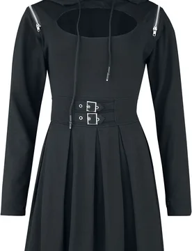 Gothic Kurzes Kleid - Blackout Dress - XS bis S - für Damen - Größe XS - schwarz - Frauen - female - Chemical Black - FashionsVida