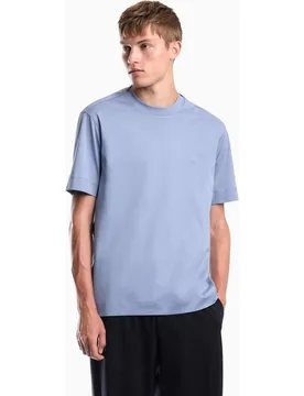 Camiseta de hombre de manga corta y cuello redondo con logo al tono - Emporio Armani - FashionsVida
