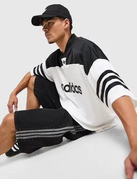 Mens Adicolor Oversized Football Jersey - Bianco, bianco bianco Uomo taglia M - Adidas - FashionsVida