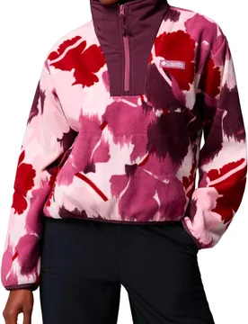 Polaire imprimée demi-zippée - Sequoia Grove II Printed Half Zip Antique Mauve Ikatbloom - Taille XL - Violet - Columbia - FashionsVida