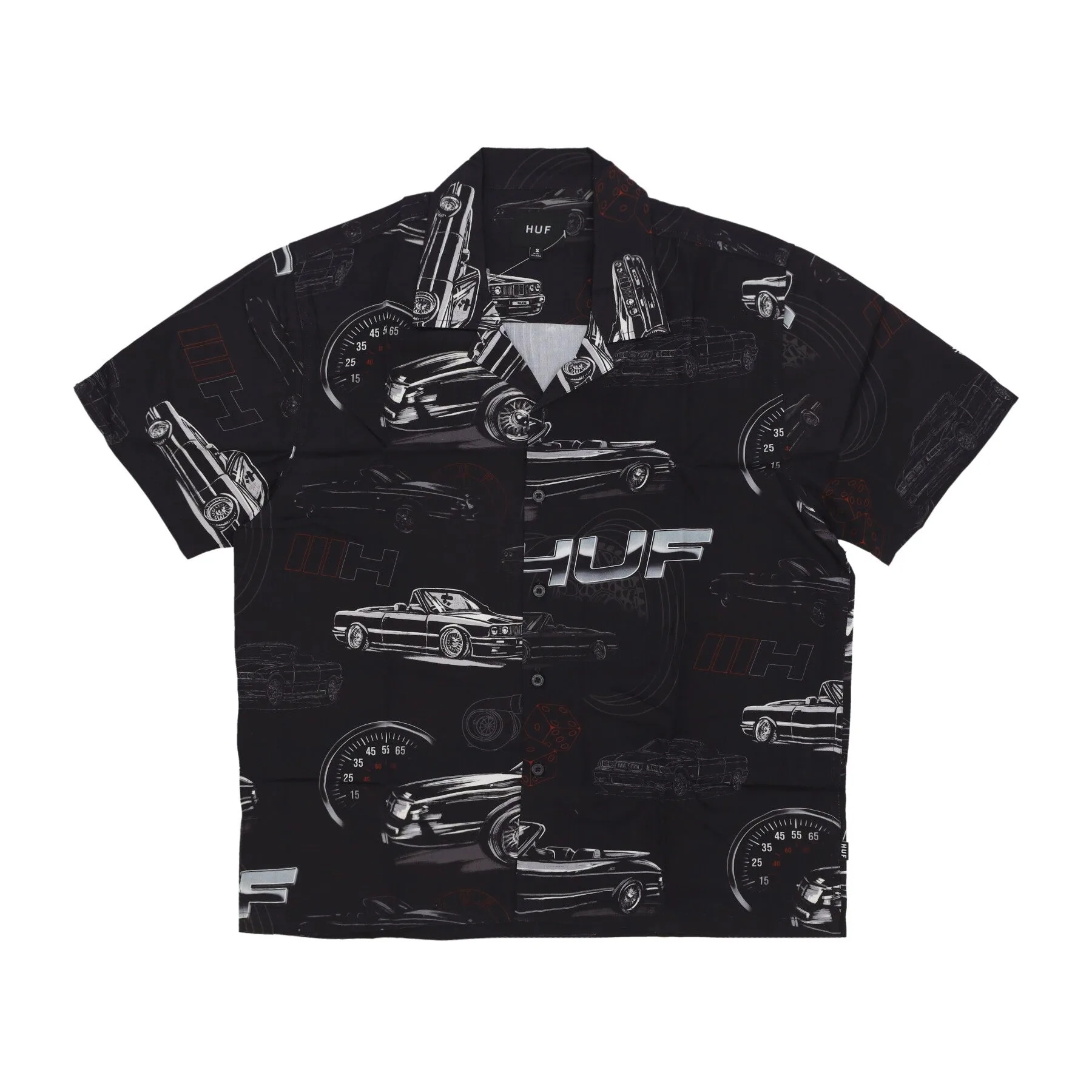 Camicia Manica Corta Uomo Drop Top Resort Shirt Black - Huf - FashionsVida