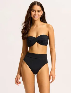 Collective Twist Front Bandeau Bikini Top Black female - Seafolly - FashionsVida