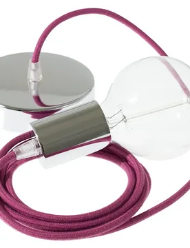 Cables Suspension Luminaire Rc32 50 Cm Burgundy / Chrome Plated One Size - Creative - FashionsVida