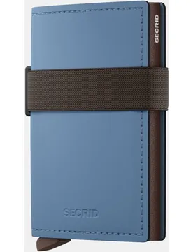 Tarjetero con banda elástica negra y con protección RFID en color marrón de hombre - Secrid - FashionsVida