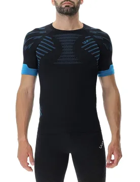Maglietta A Maniche Corte Running Ultra1 Black / Atlantic / Atlantic XL - Uyn - FashionsVida