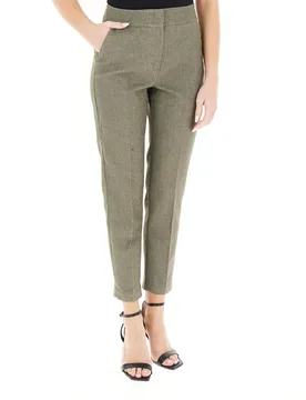 Pantalone misto lino VERDE OLIVA 48 - Pennyblack - FashionsVida