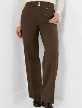 Women's Wide Leg Tailored Trouser With Double Button Detail in Khaki Size: 20 - Khaki - Size: 20 - Joe browns - FashionsVida