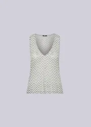 Top in maglia donna nero-grigio