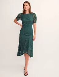 Scoop Neck Maxi Tea Dress Dark Green female