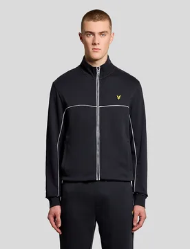Men's Piped Full Zip Track Top in Navy - Lyle & Scott - FashionsVida