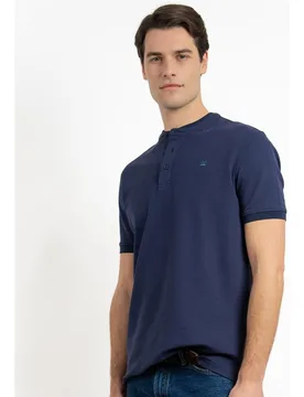 Polo de hombre con cuello mao y manga corta - Makarthy - FashionsVida