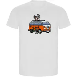 Maglietta A Maniche Corte Hippie Van Bike Eco White