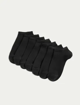 Pack Cotton Rich Trainer Liners™ (6 Small - 10½ Large) Black male - M&S - FashionsVida